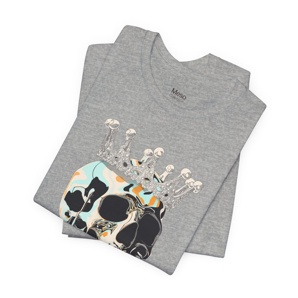 Skull Crown Graphic Tee — Dripping Art Skull T-Shirt