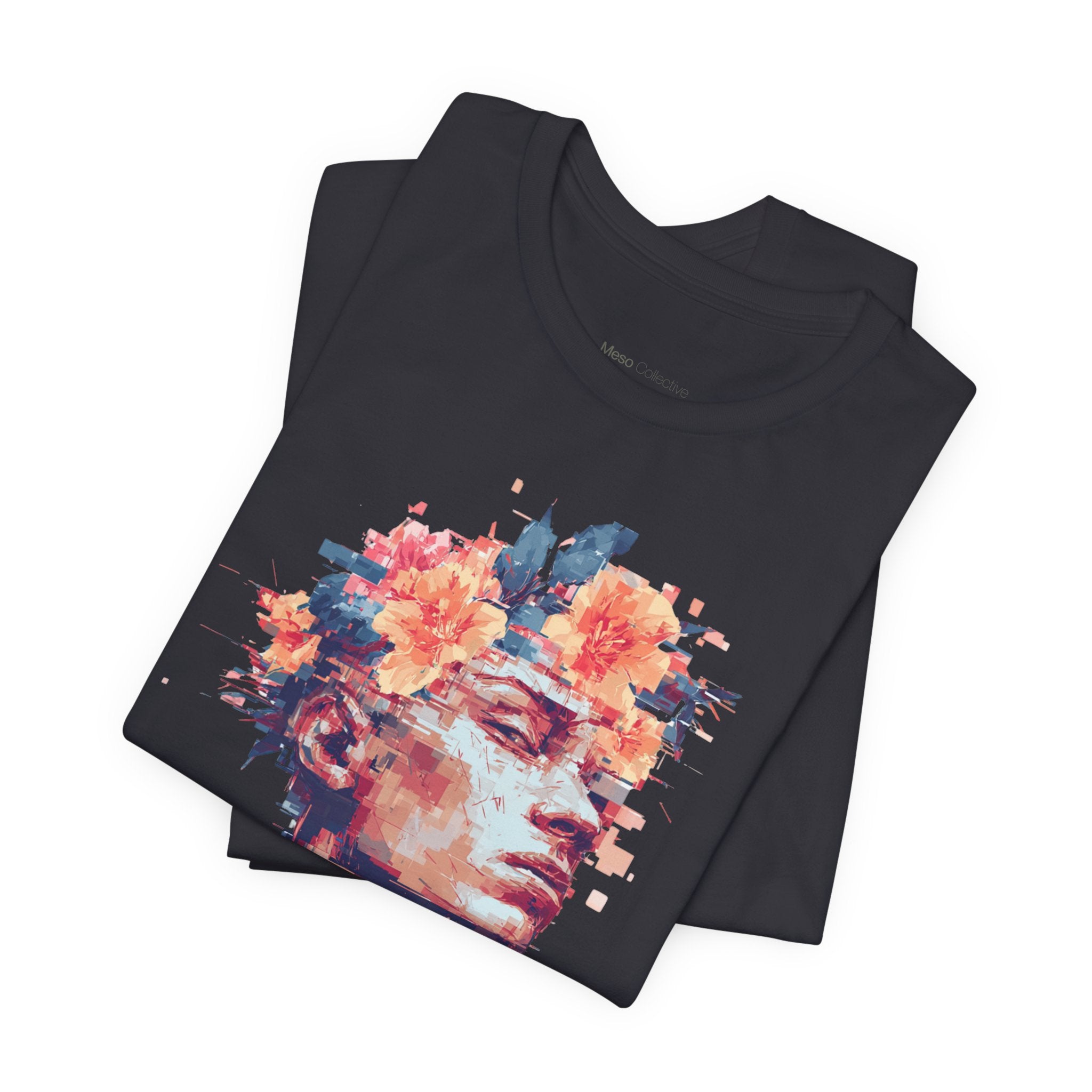 Floral Bust Portrait IDGAF T-Shirt | Artistic Statue Head Tee