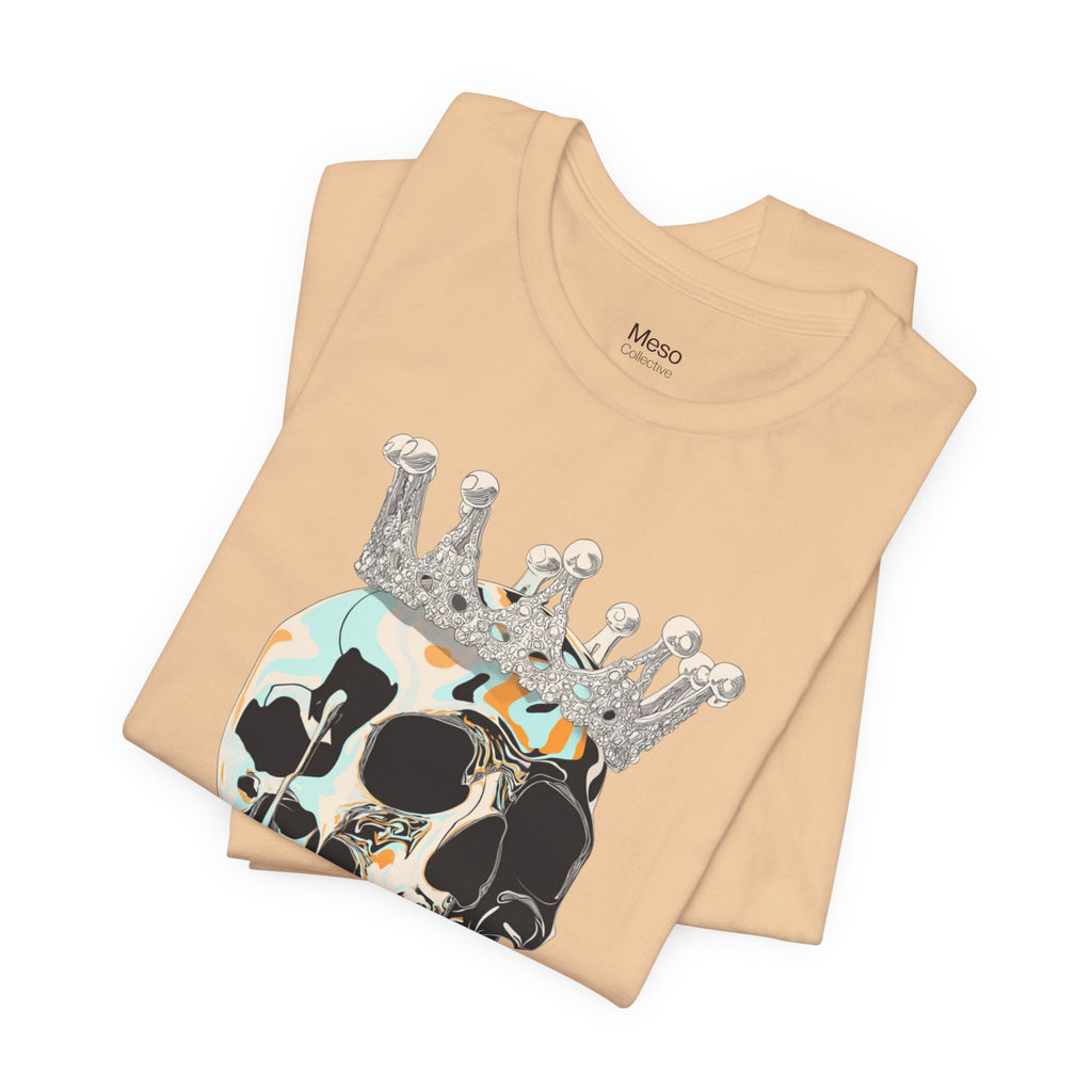 Skull Crown Graphic Tee — Dripping Art Skull T-Shirt