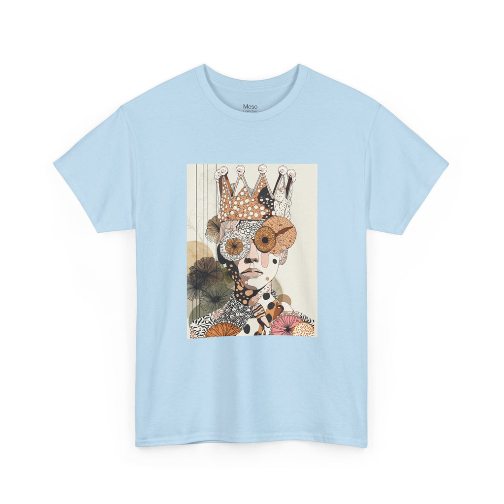 Surreal Crowned Face Art Tee — Abstract Collage Graphic T-Shirt