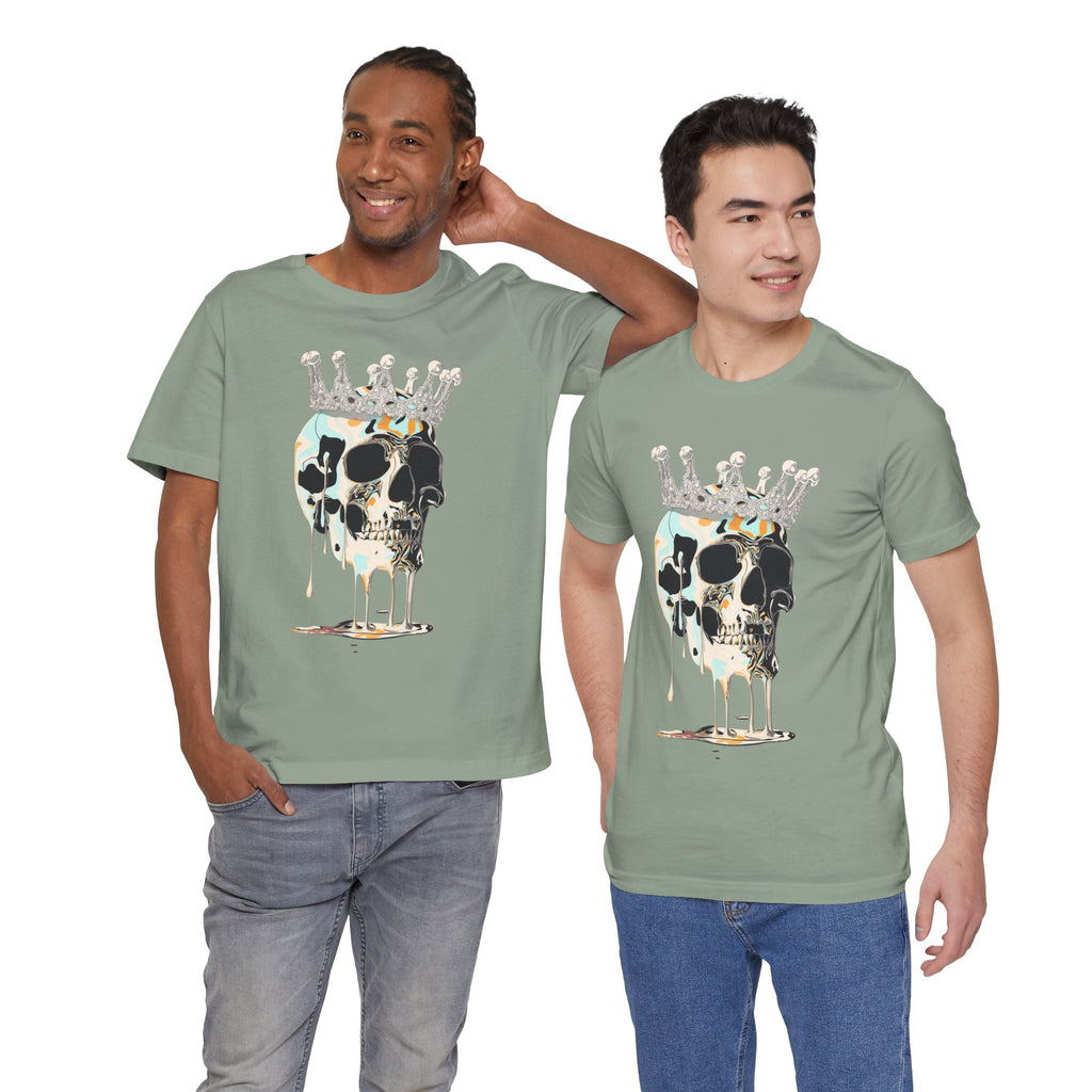 Skull Crown Graphic Tee — Dripping Art Skull T-Shirt