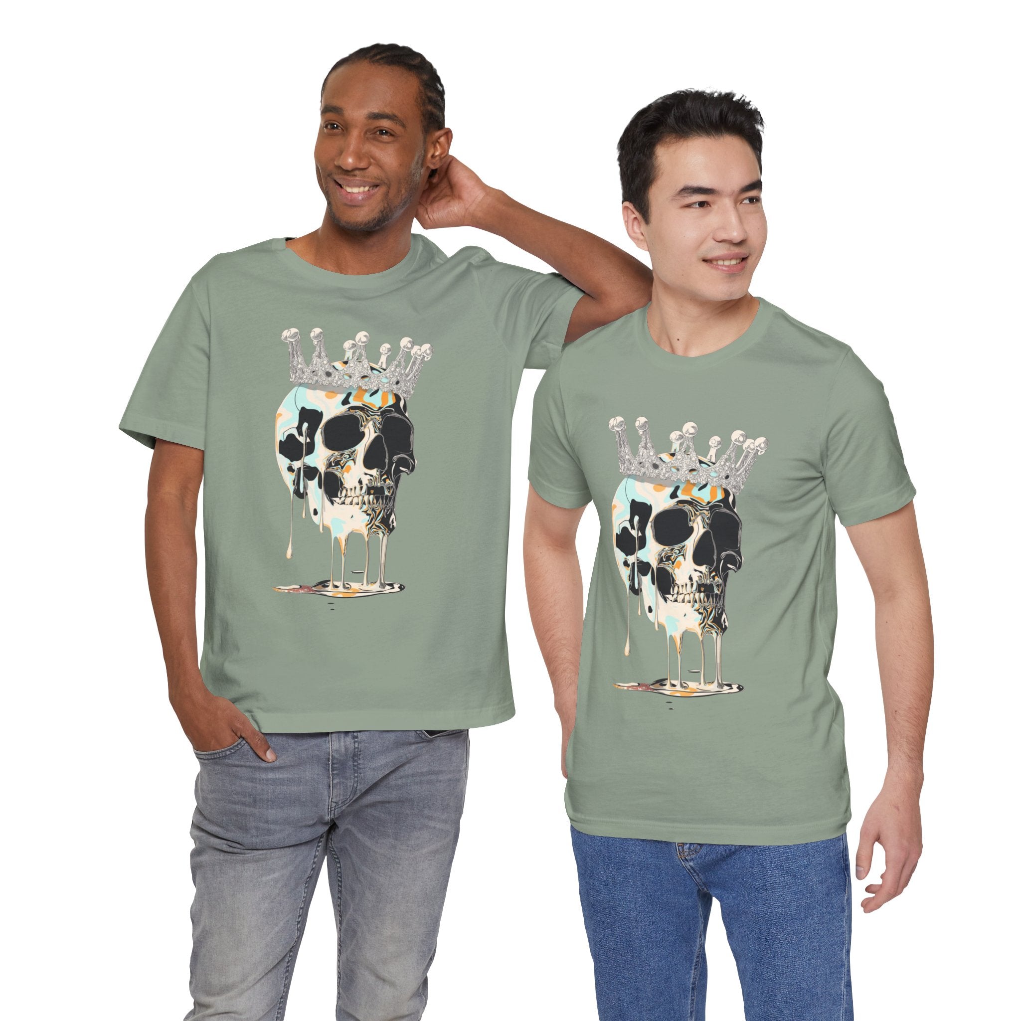 Skull Crown Graphic Tee — Dripping Art Skull T-Shirt