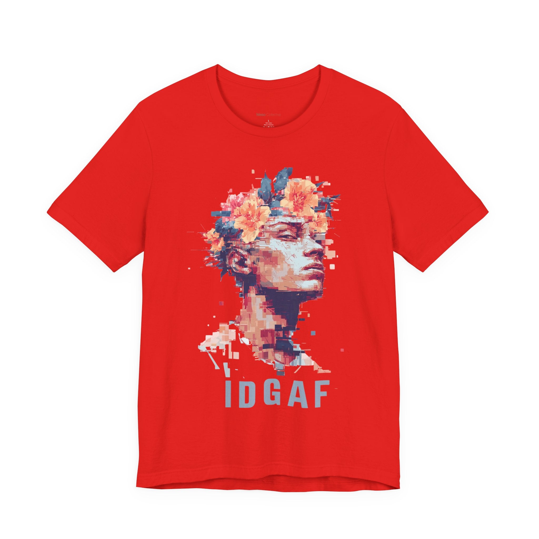 Floral Bust Portrait IDGAF T-Shirt | Artistic Statue Head Tee