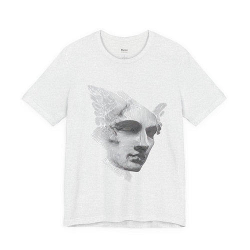 Classical Winged Statue Face Tee | Meso Collective vertical back print
