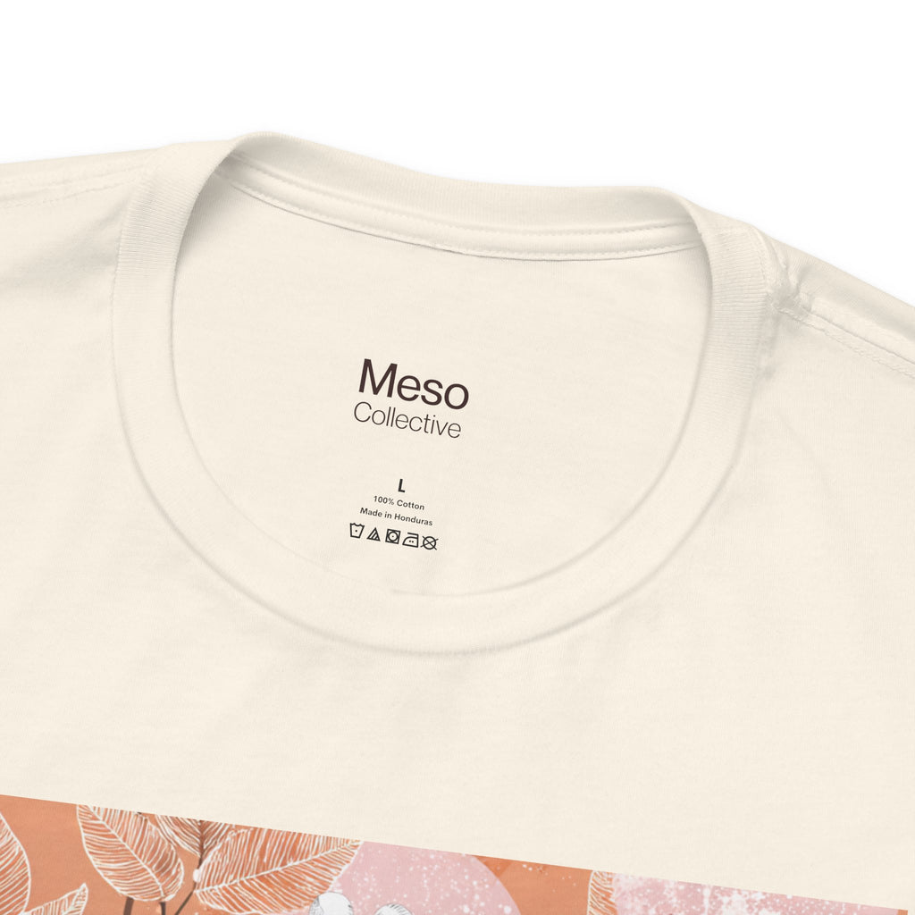 Artistic Coral Portrait Tee — Abstract Floral Woman Graphic T-Shirt