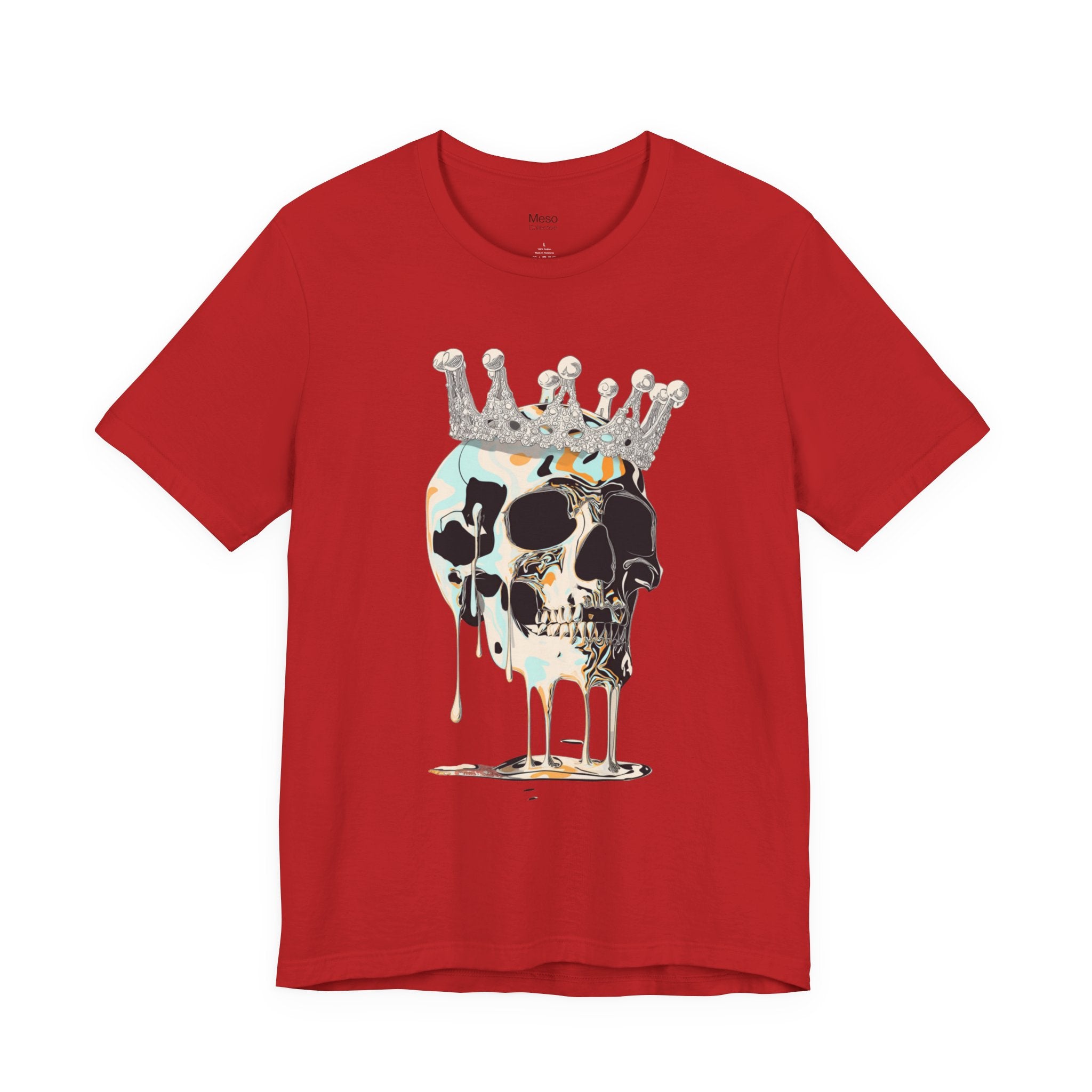 Skull Crown Graphic Tee — Dripping Art Skull T-Shirt