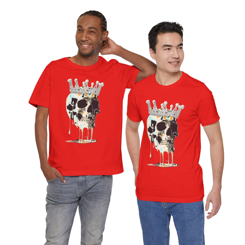 Skull Crown Graphic Tee — Dripping Art Skull T-Shirt