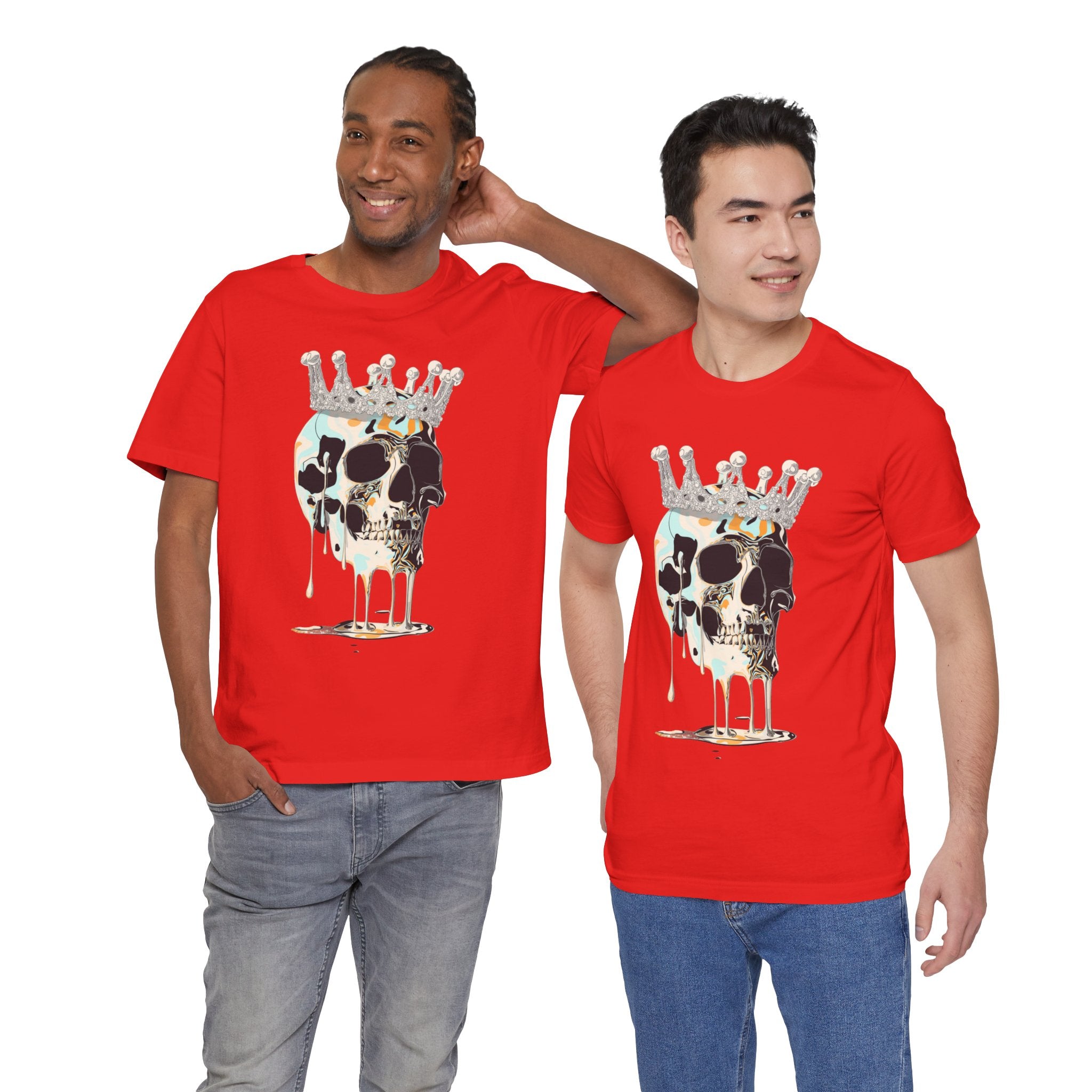 Skull Crown Graphic Tee — Dripping Art Skull T-Shirt