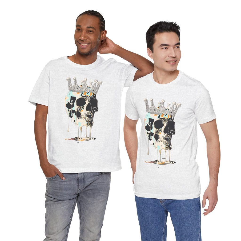 Skull Crown Graphic Tee — Dripping Art Skull T-Shirt