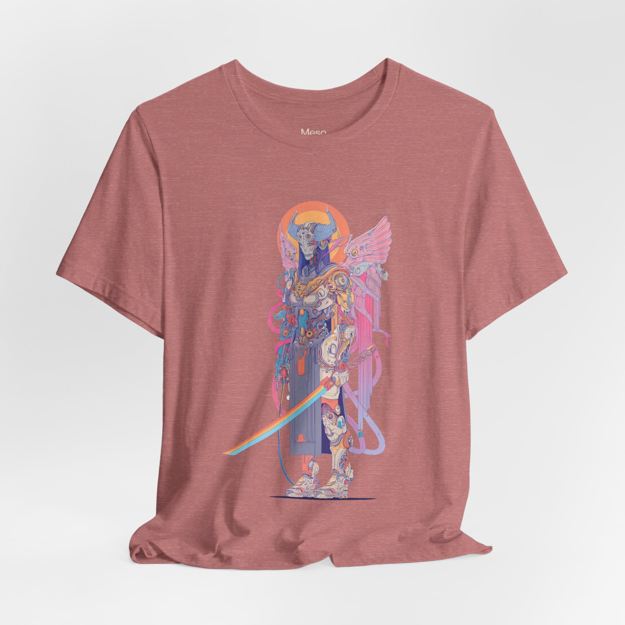 Celestial Warrior with Sword T-Shirt | Angelic Armor Illustration