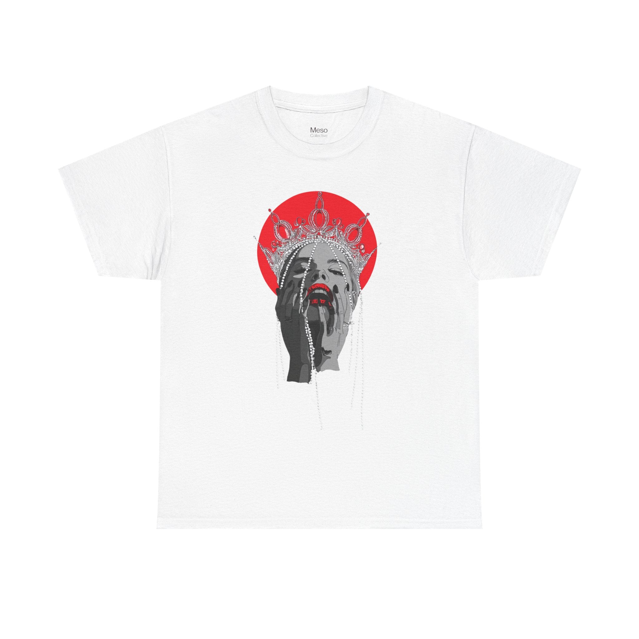 Crowned Scream Graphic Tee — Red Halo Portrait T-Shirt
