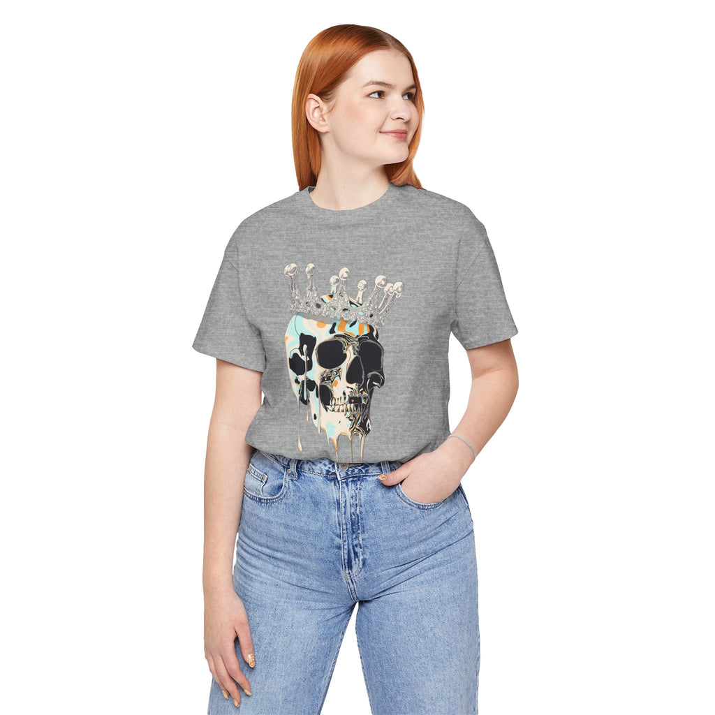 Skull Crown Graphic Tee — Dripping Art Skull T-Shirt