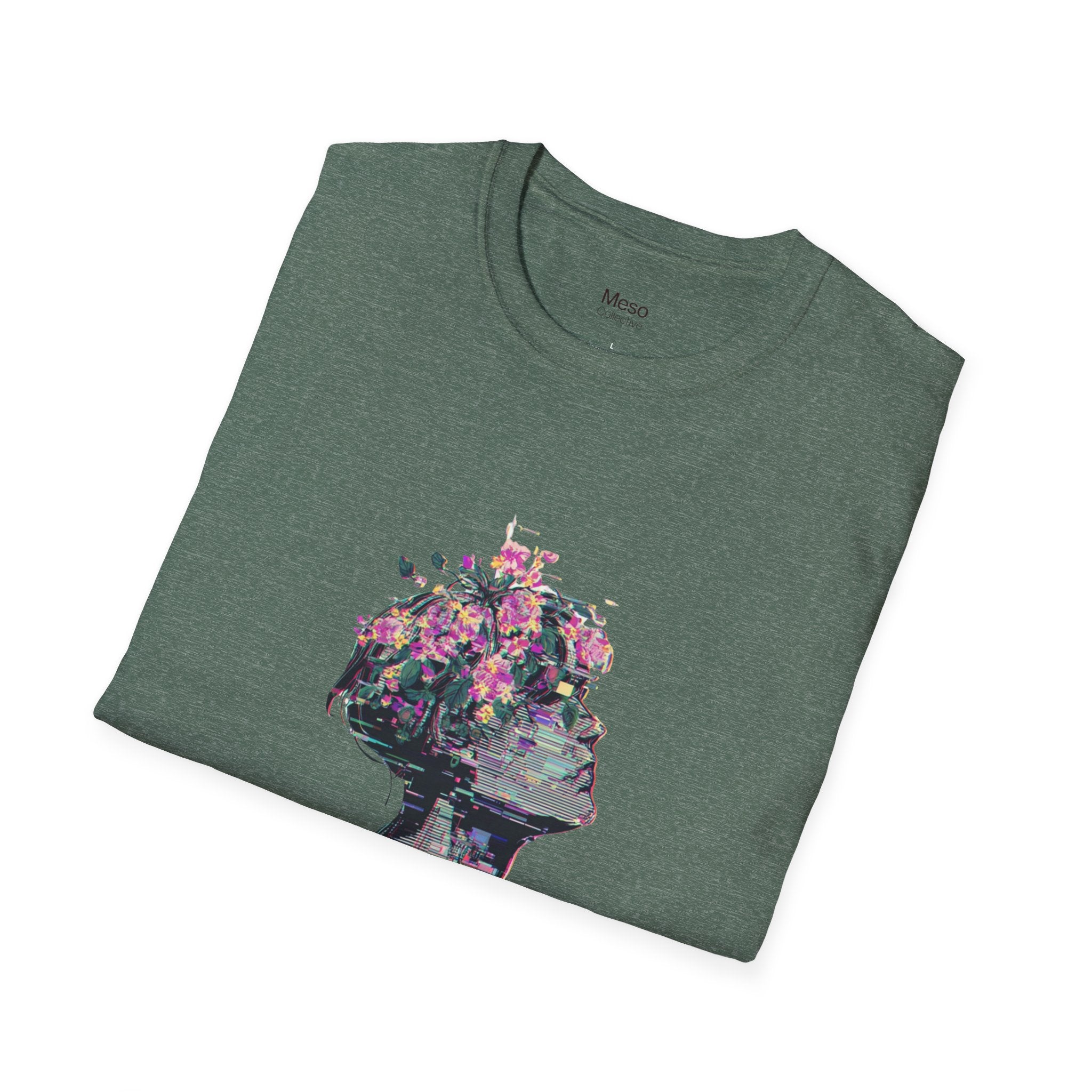 Hope floral bust graphic T-Shirt | silhouette art, glitch collage