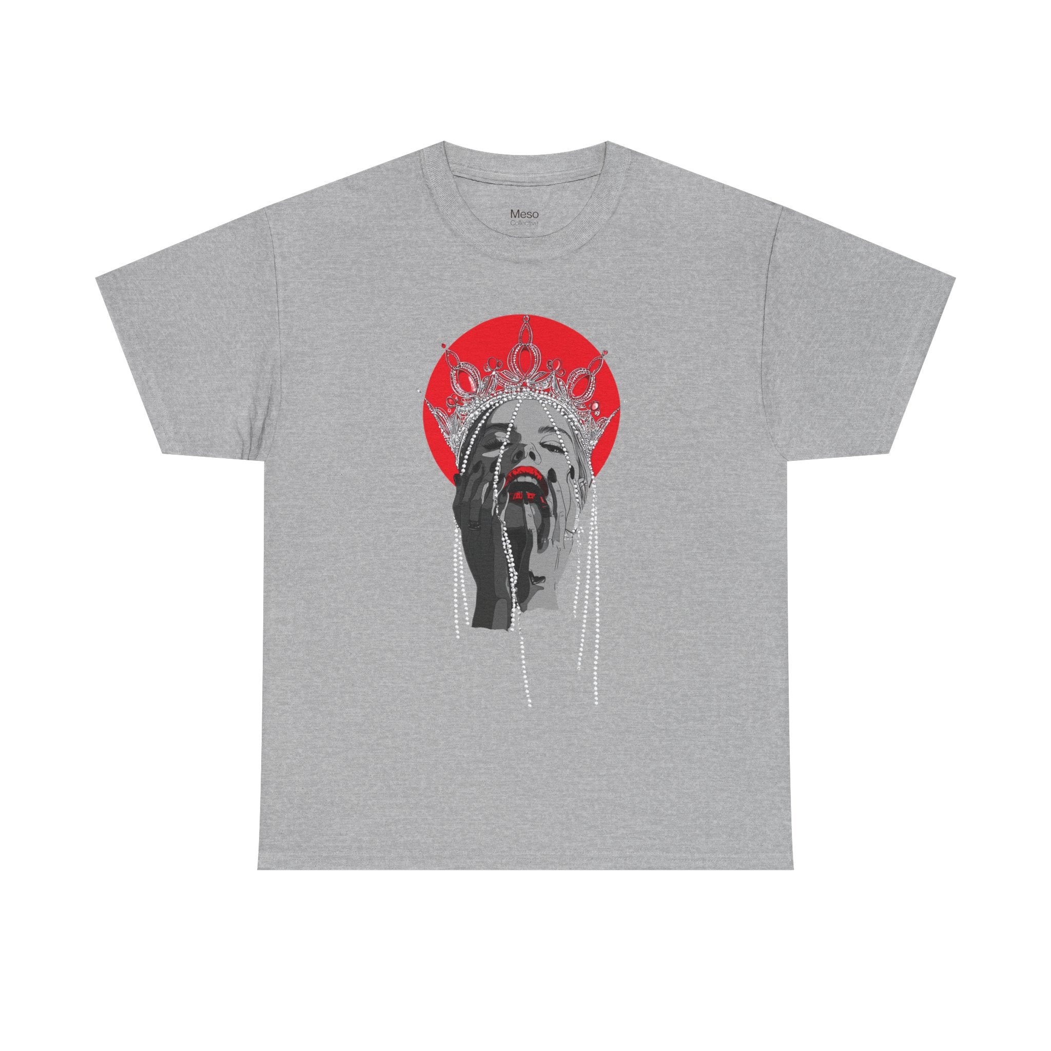 Crowned Scream Graphic Tee — Red Halo Portrait T-Shirt