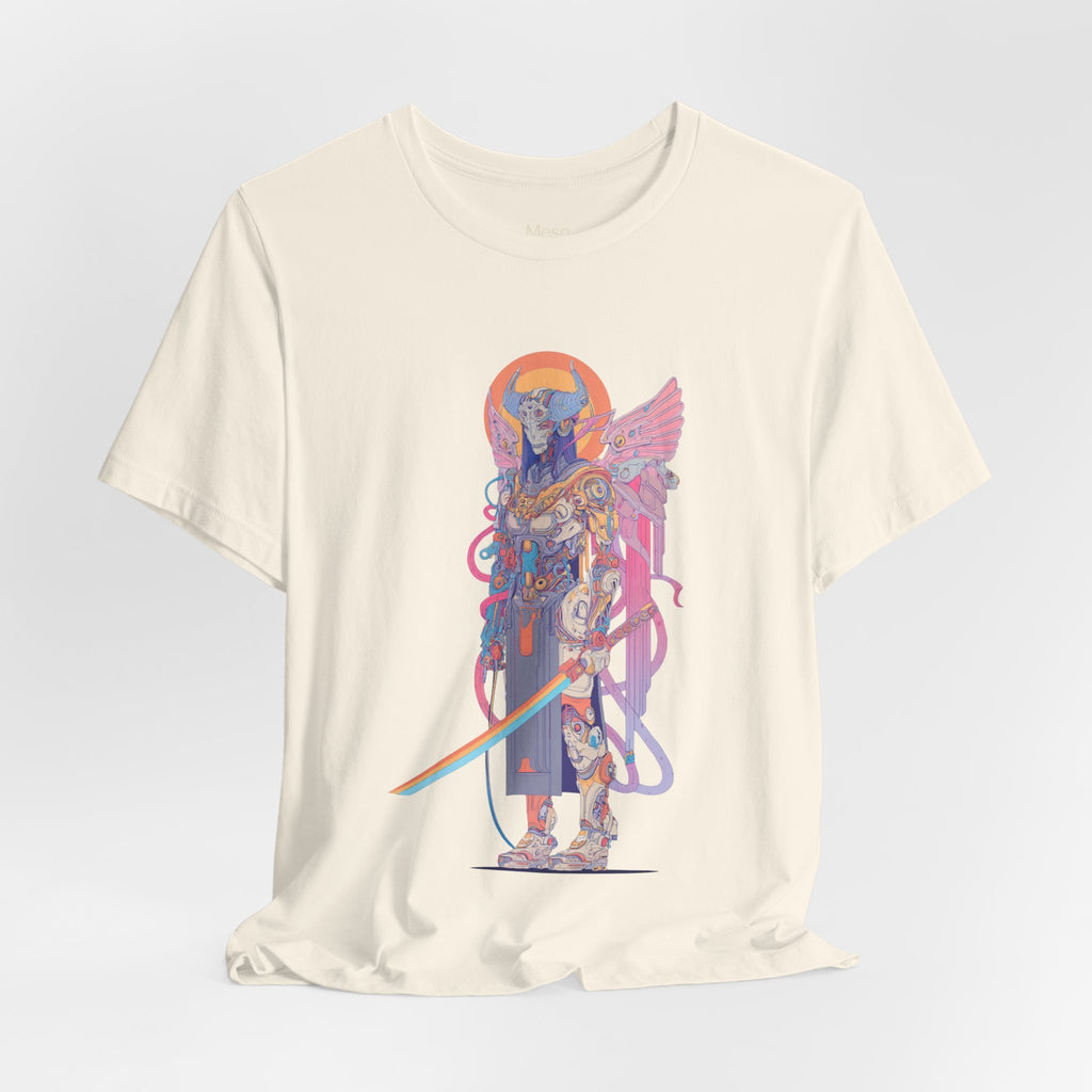 Celestial Warrior with Sword T-Shirt | Angelic Armor Illustration