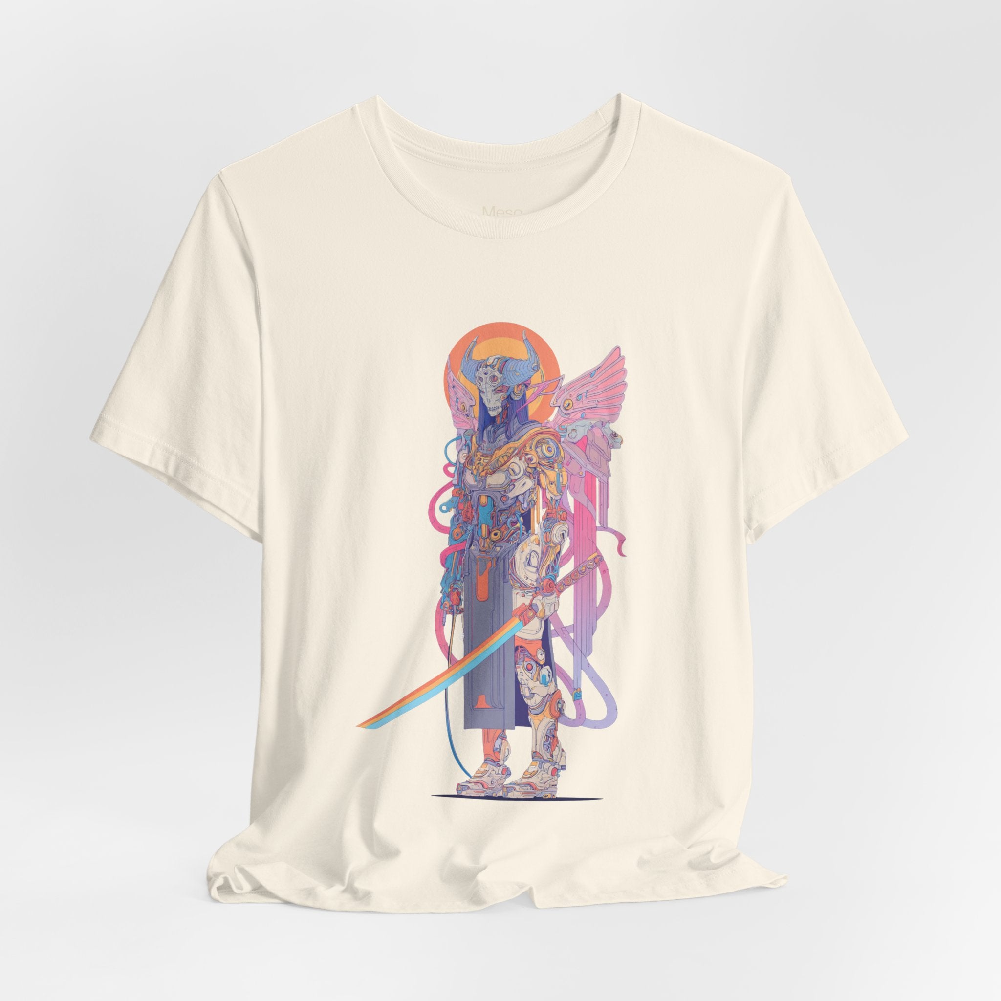 Celestial Warrior with Sword T-Shirt | Angelic Armor Illustration