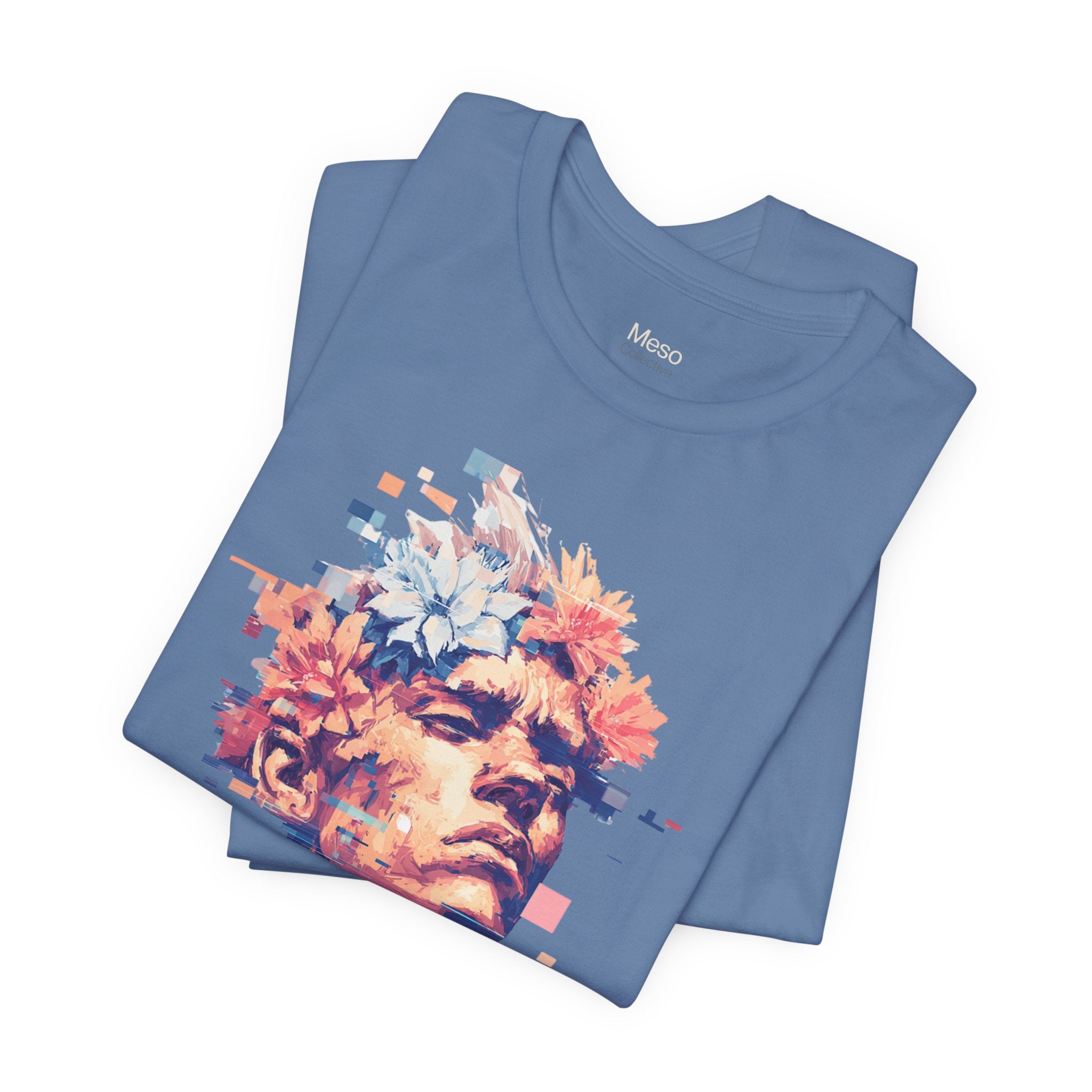 IDGAF Statue Bust Graphic Tee | Glitched Classical Sculpture T-Shirt