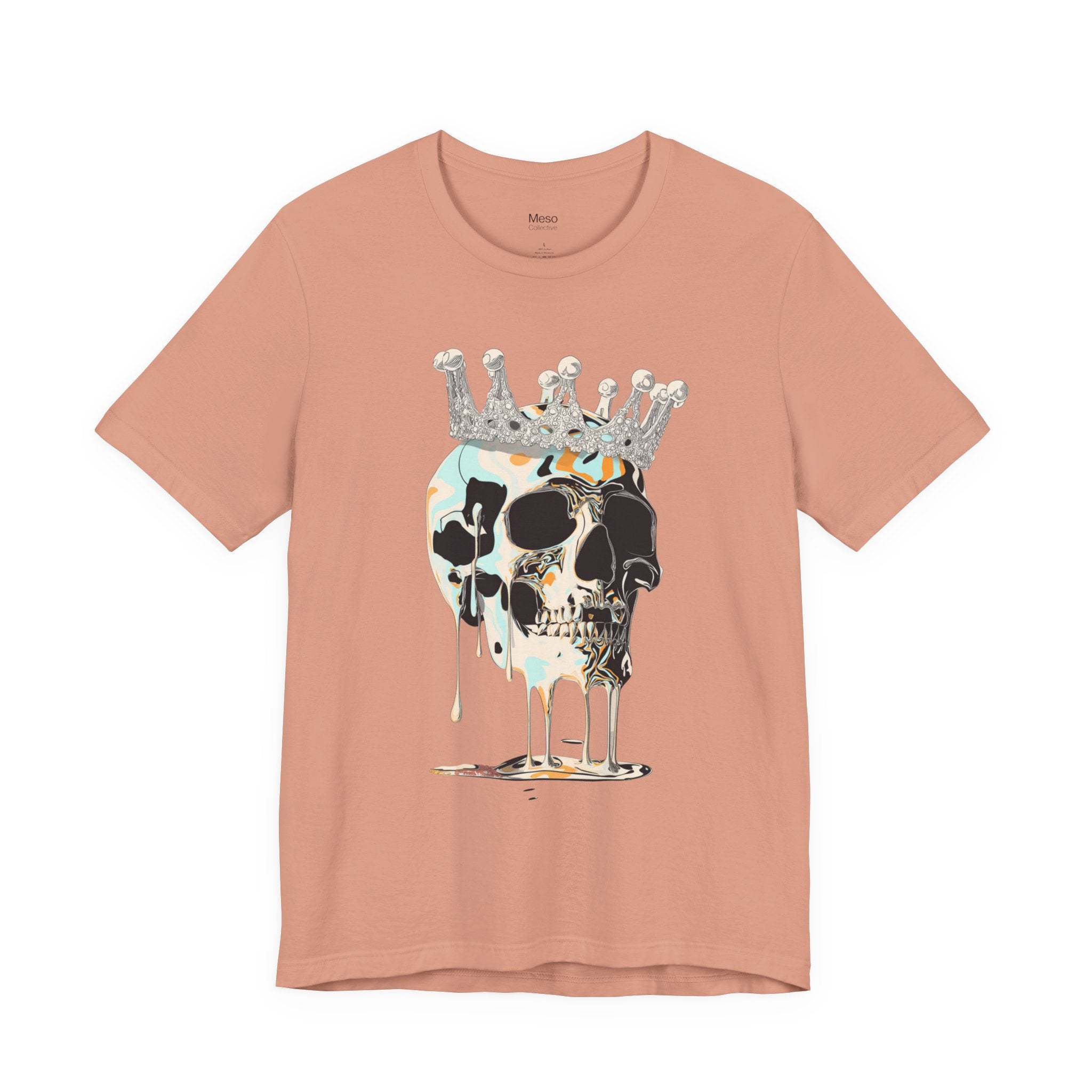 Skull Crown Graphic Tee — Dripping Art Skull T-Shirt