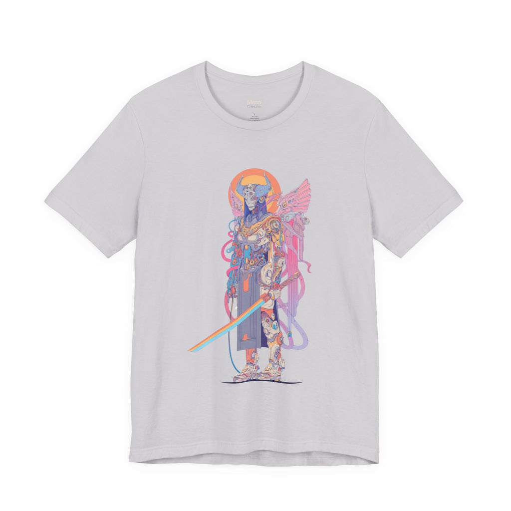 Celestial Warrior with Sword T-Shirt | Angelic Armor Illustration