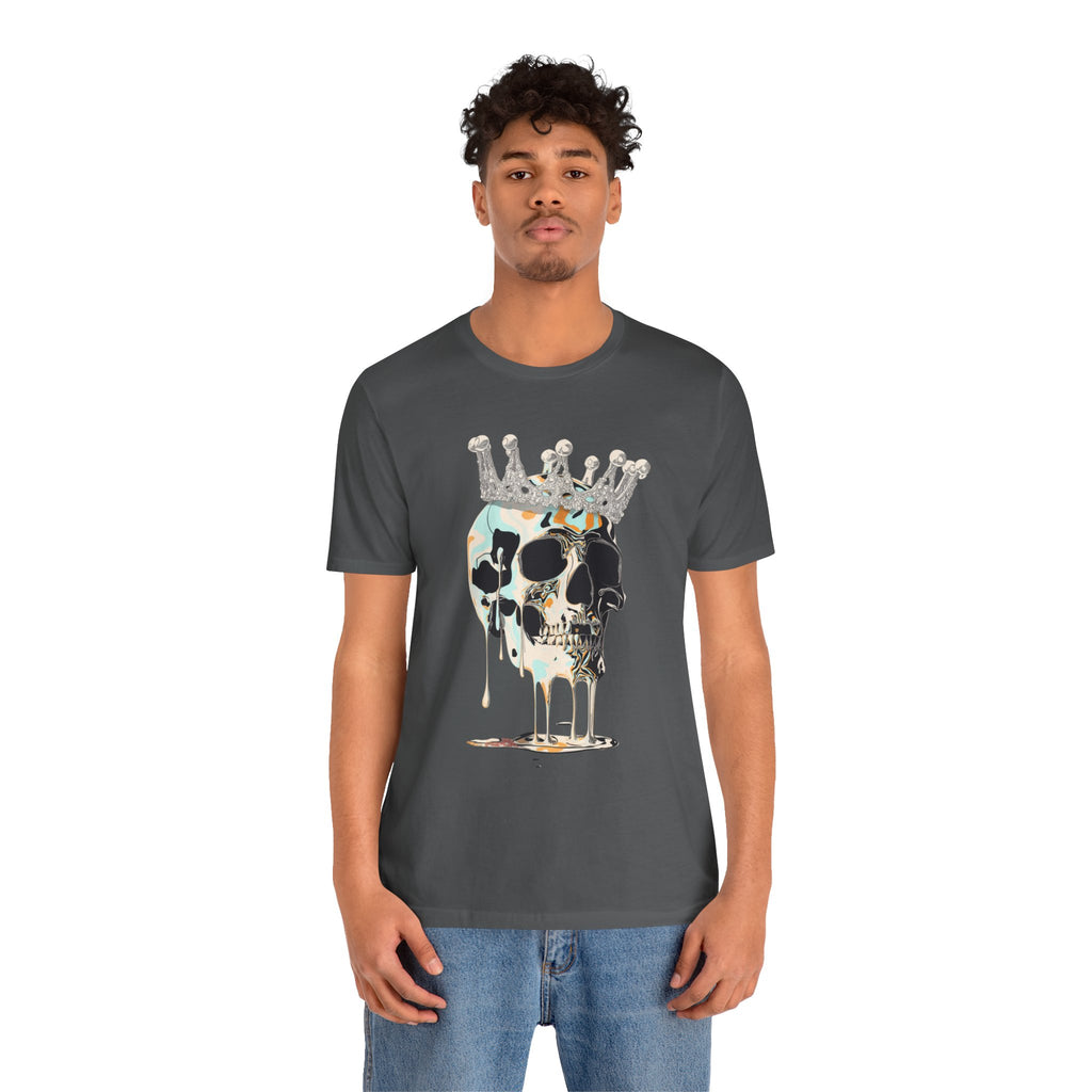 Skull Crown Graphic Tee — Dripping Art Skull T-Shirt