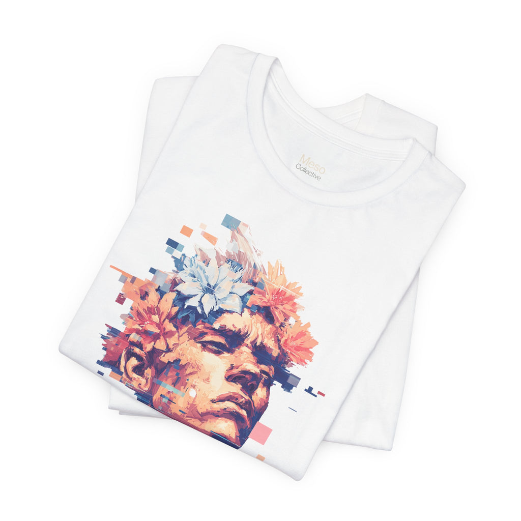 IDGAF Statue Bust Graphic Tee | Glitched Classical Sculpture T-Shirt