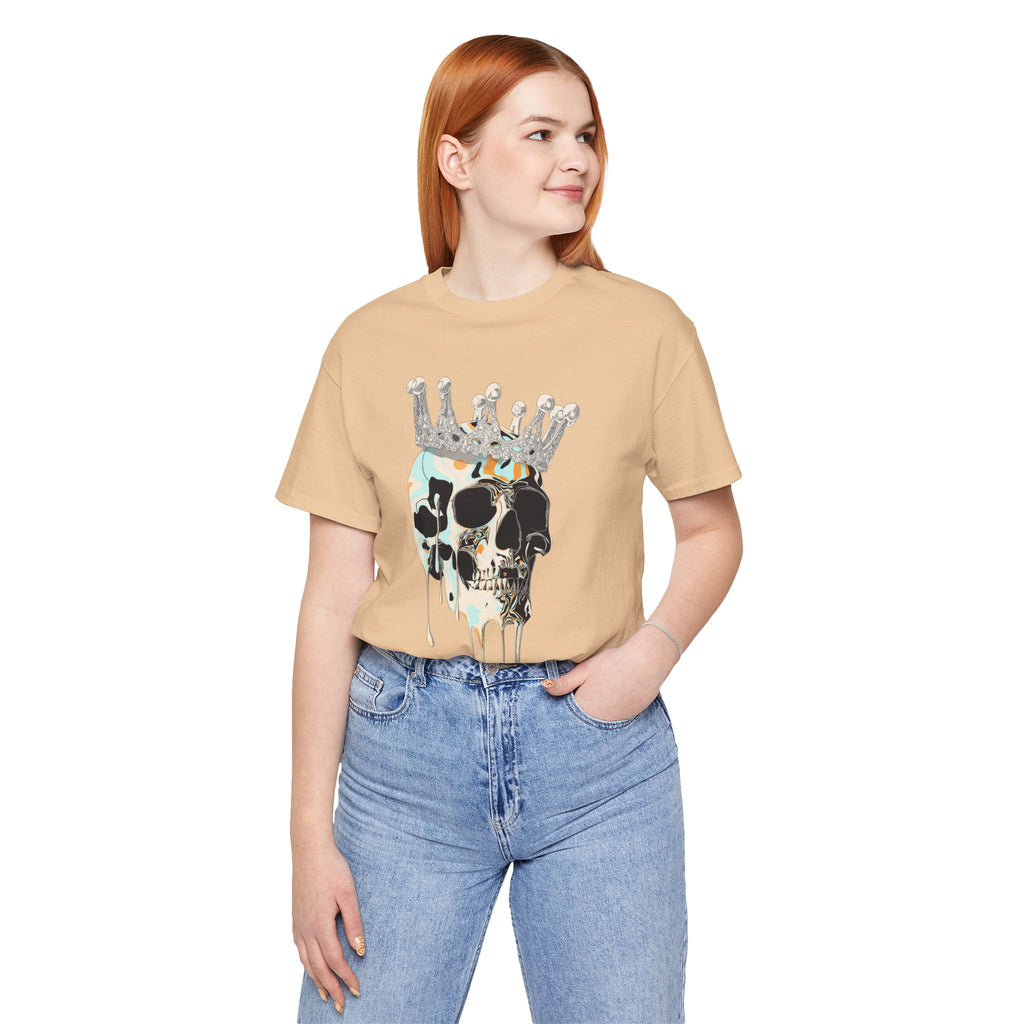 Skull Crown Graphic Tee — Dripping Art Skull T-Shirt
