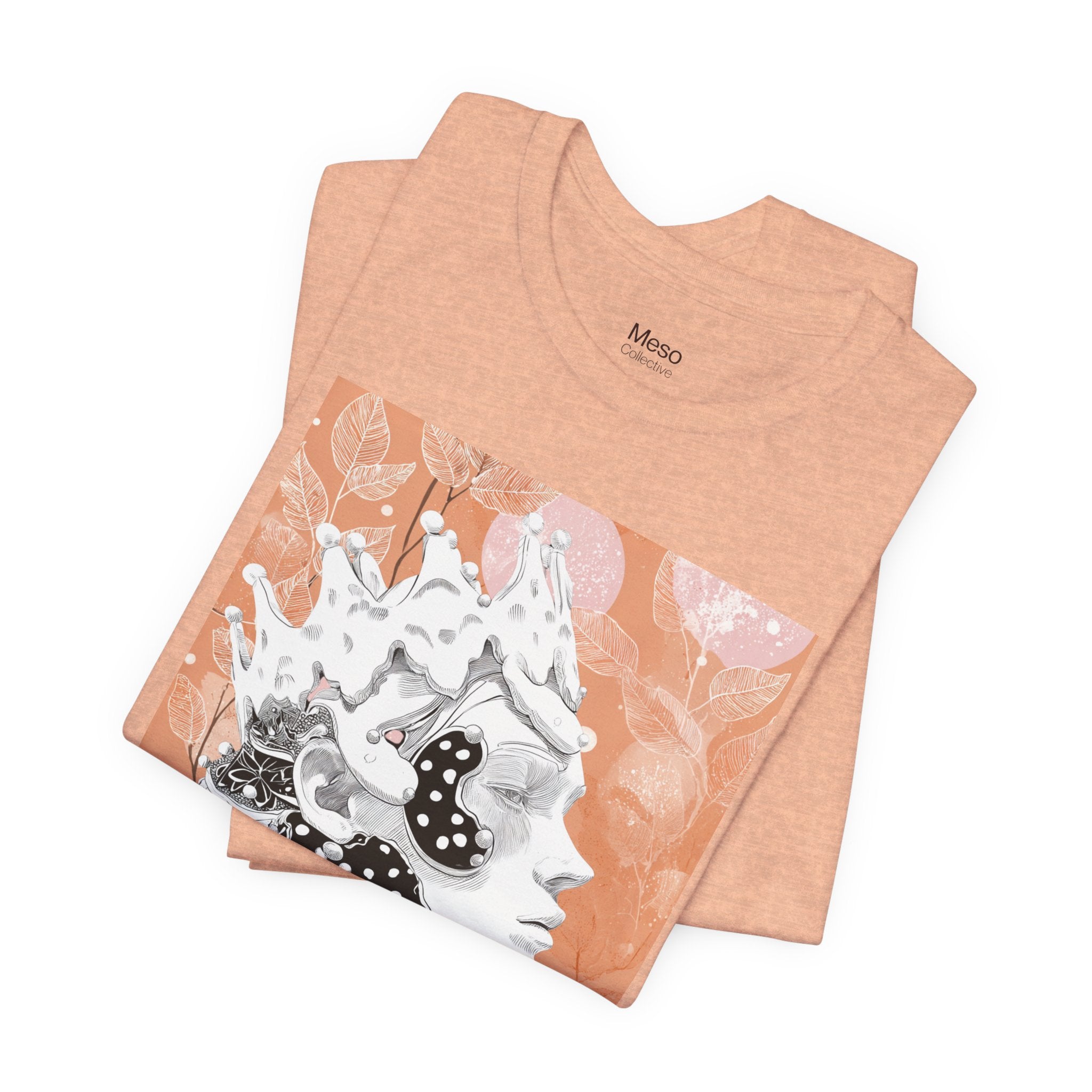 Artistic Coral Portrait Tee — Abstract Floral Woman Graphic T-Shirt