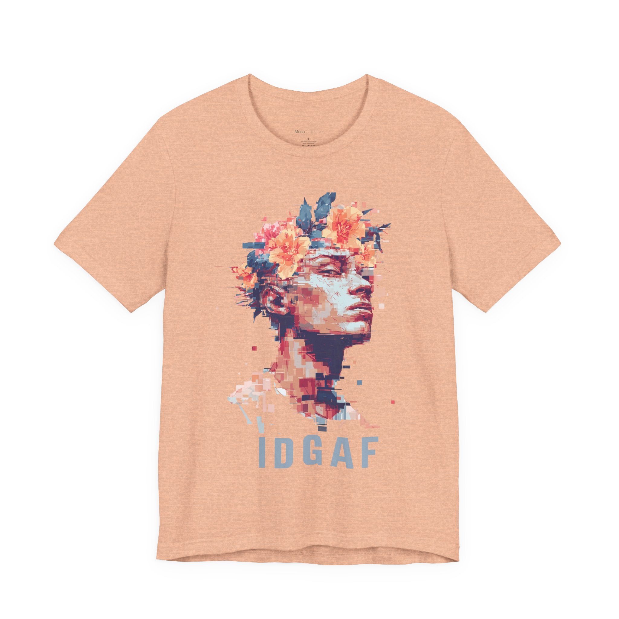 Floral Bust Portrait IDGAF T-Shirt | Artistic Statue Head Tee