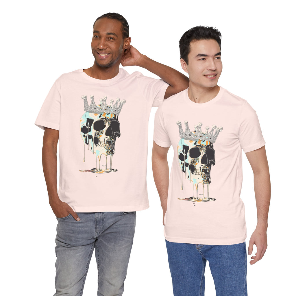 Skull Crown Graphic Tee — Dripping Art Skull T-Shirt