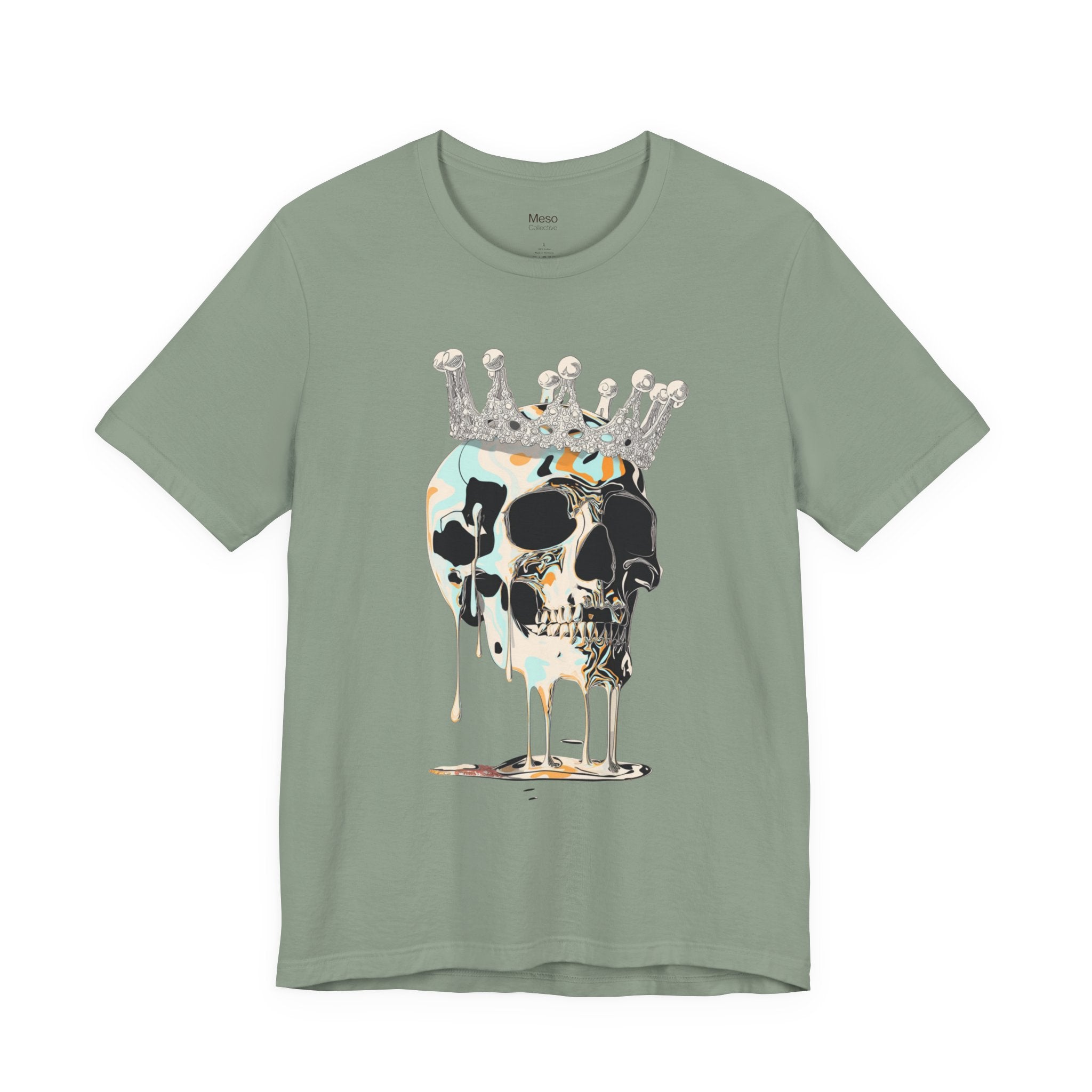 Skull Crown Graphic Tee — Dripping Art Skull T-Shirt
