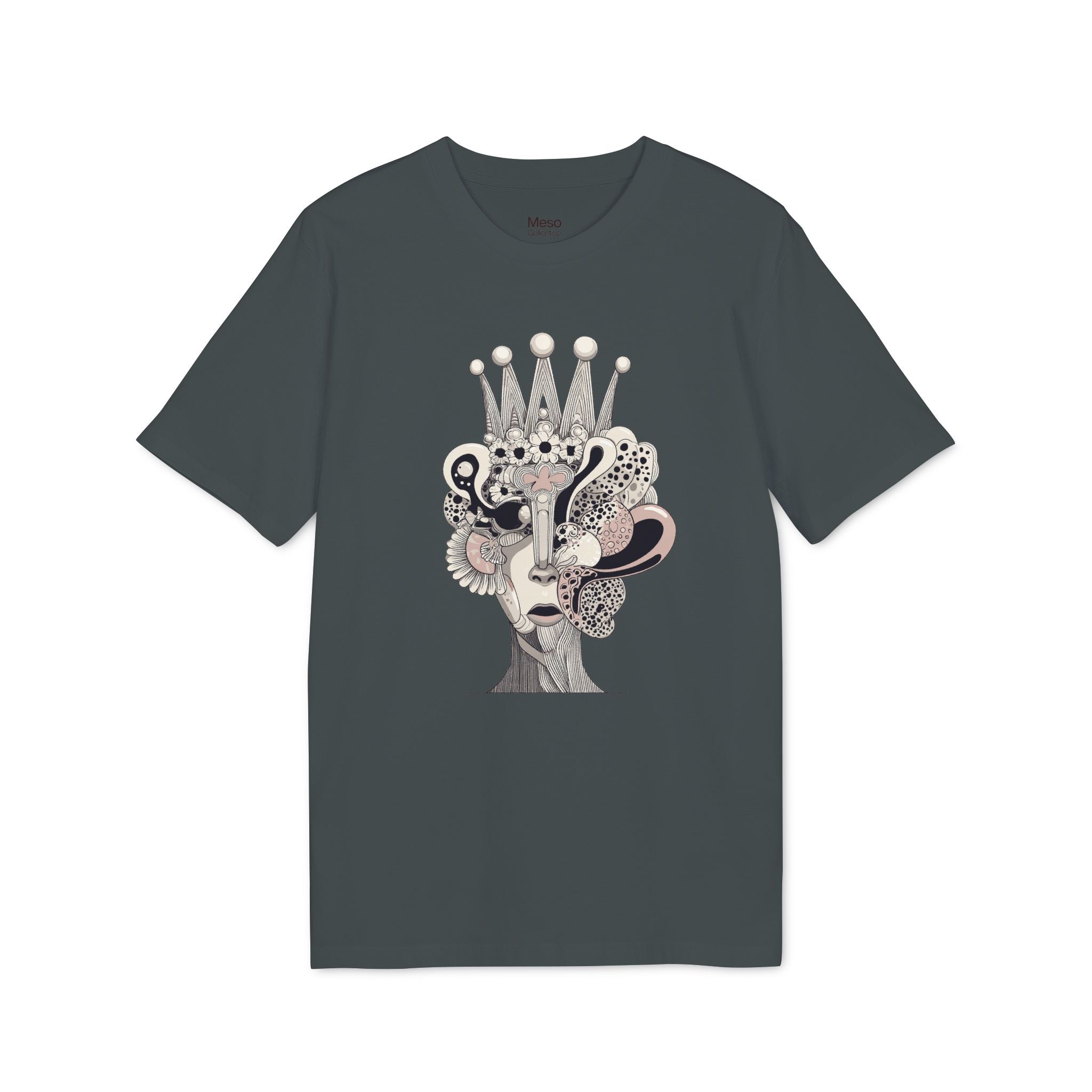 Limited Edition: Artistic Crowned Portrait T-Shirt — Surreal Feminine Collage Tee
