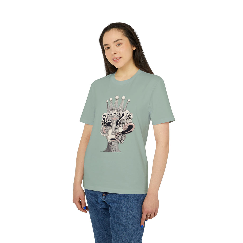 Limited Edition: Artistic Crowned Portrait T-Shirt — Surreal Feminine Collage Tee
