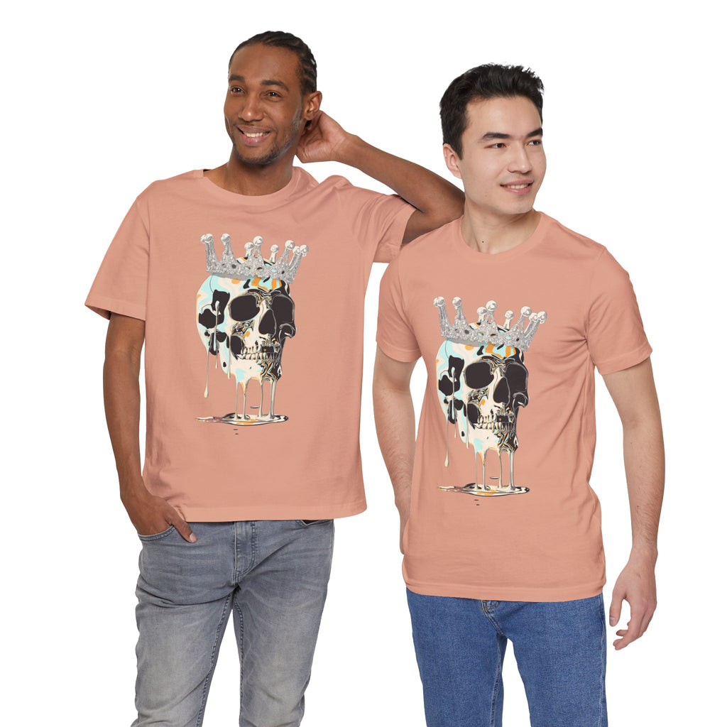Skull Crown Graphic Tee — Dripping Art Skull T-Shirt