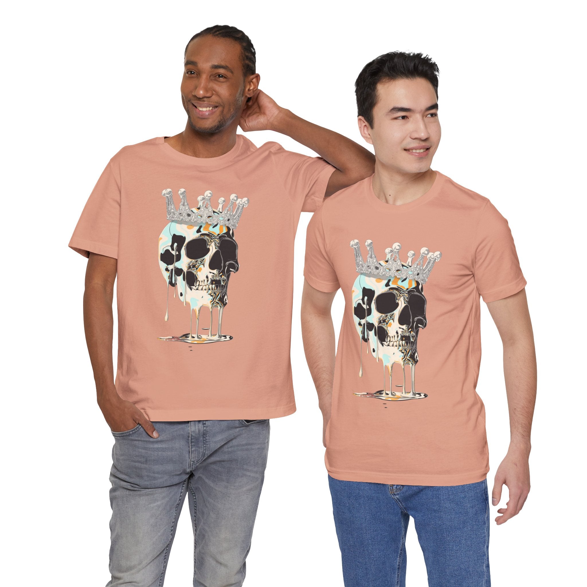 Skull Crown Graphic Tee — Dripping Art Skull T-Shirt