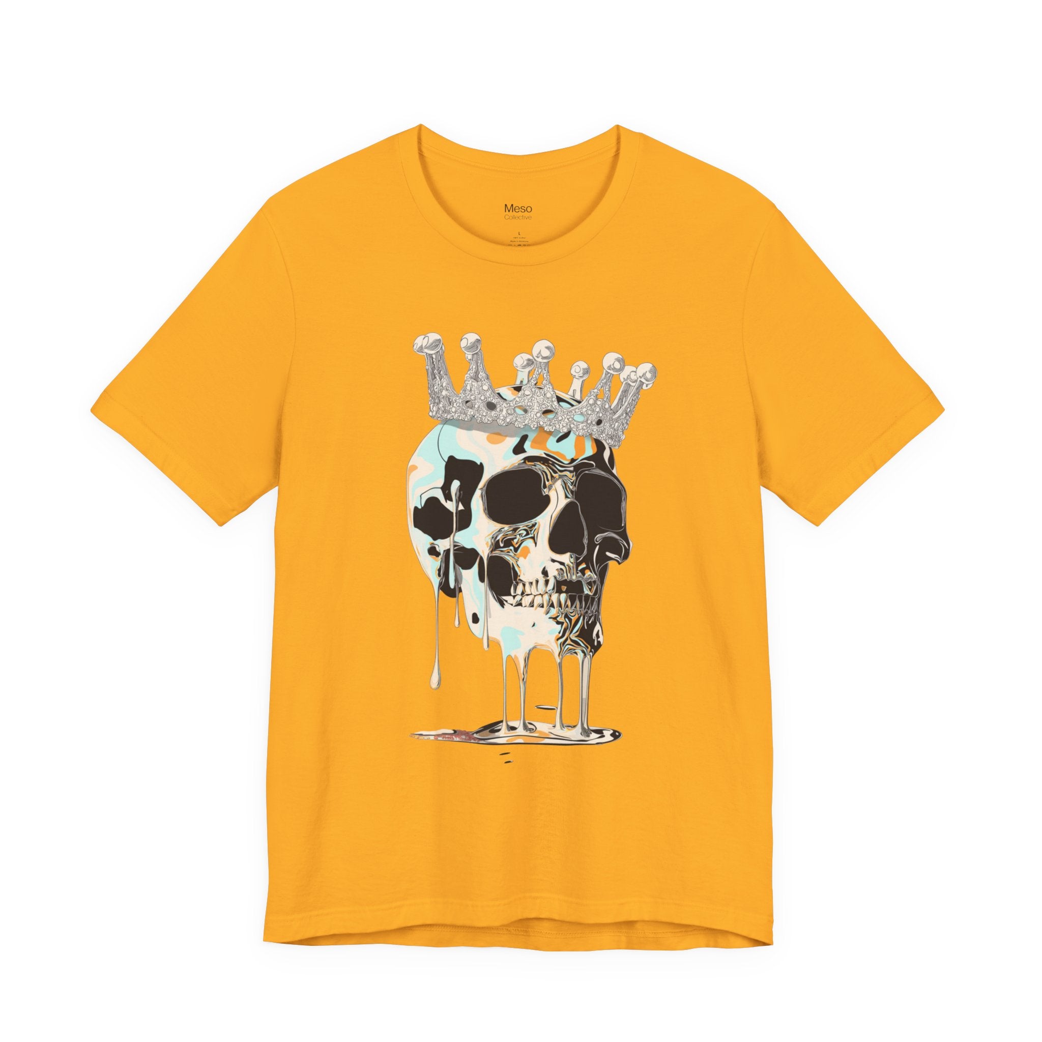 Skull Crown Graphic Tee — Dripping Art Skull T-Shirt
