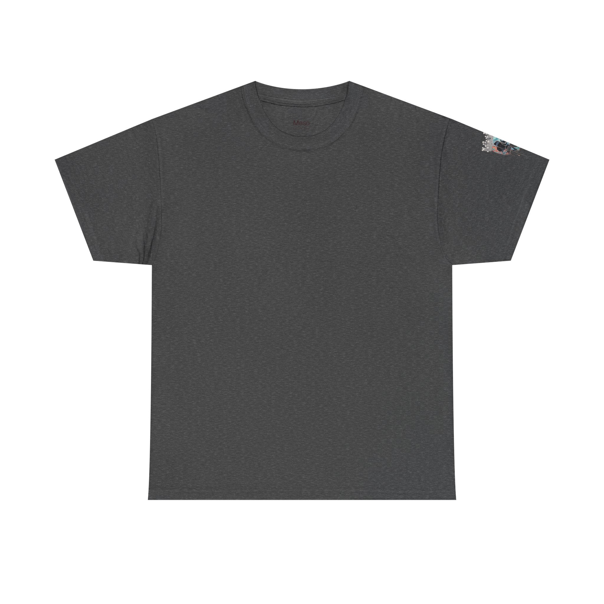 T-Shirt — Minimal 'Meso Collective' Back Print Tee with Subtle Sleeve Graphic