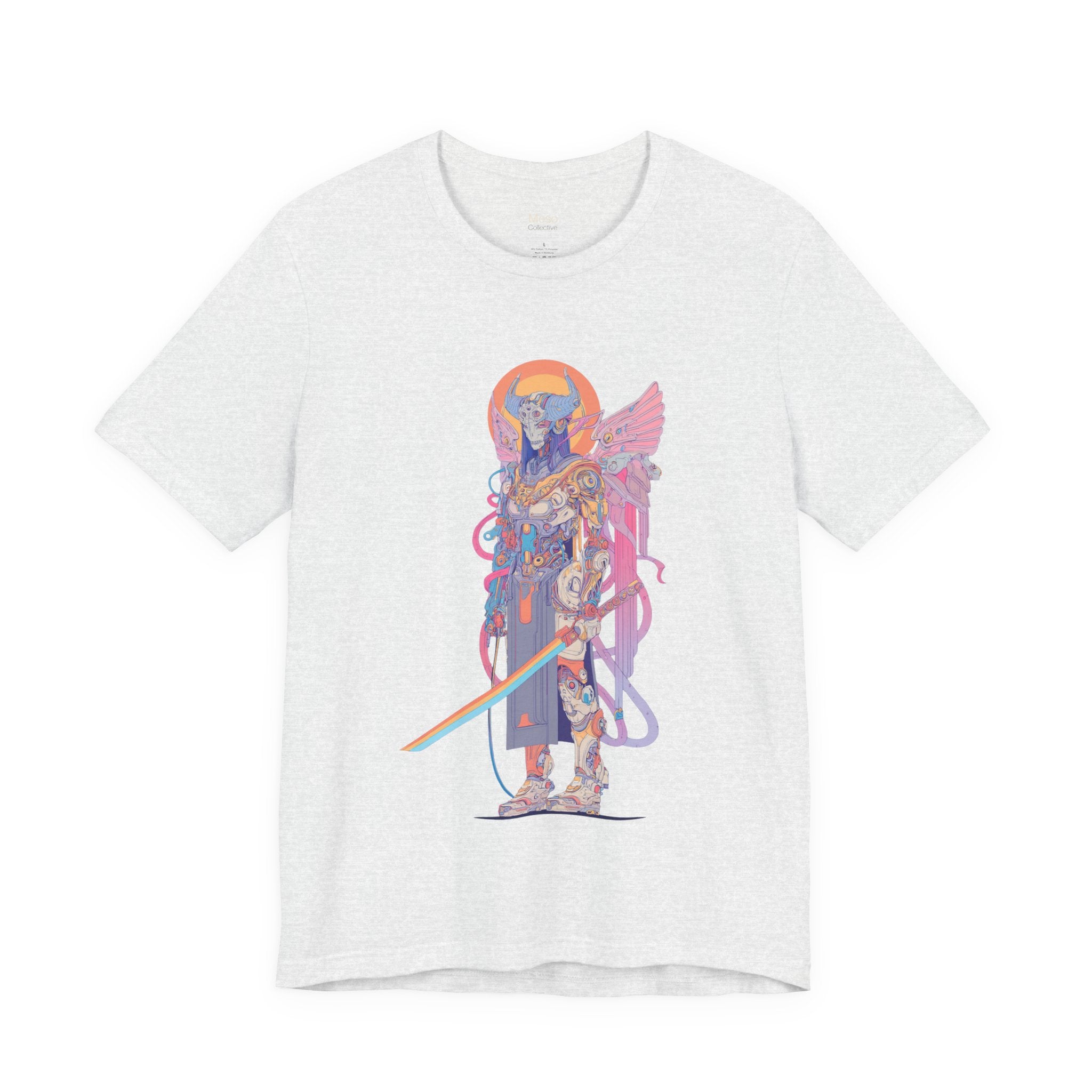 Celestial Warrior with Sword T-Shirt | Angelic Armor Illustration