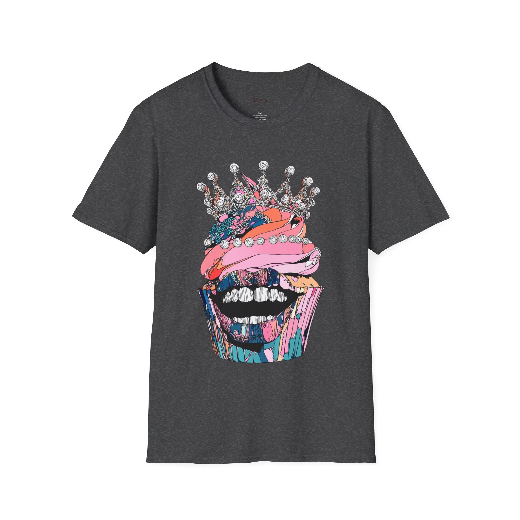Graphic Tee — Colorful Crowned Mouth Art T-Shirt