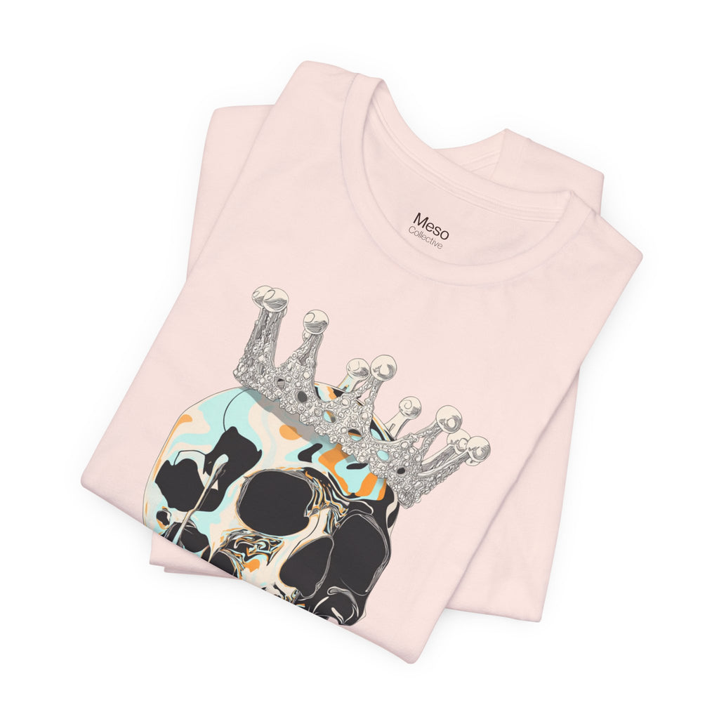 Skull Crown Graphic Tee — Dripping Art Skull T-Shirt