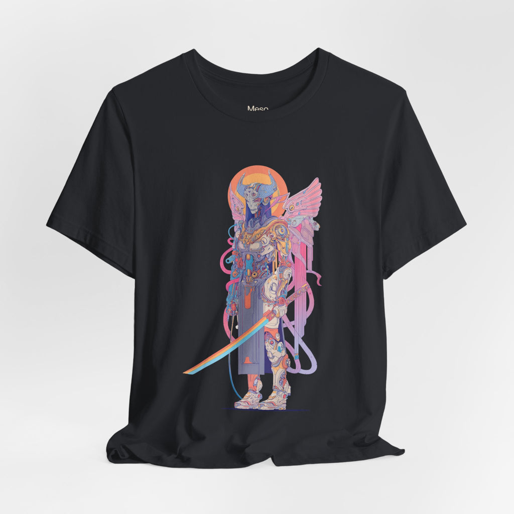 Celestial Warrior with Sword T-Shirt | Angelic Armor Illustration