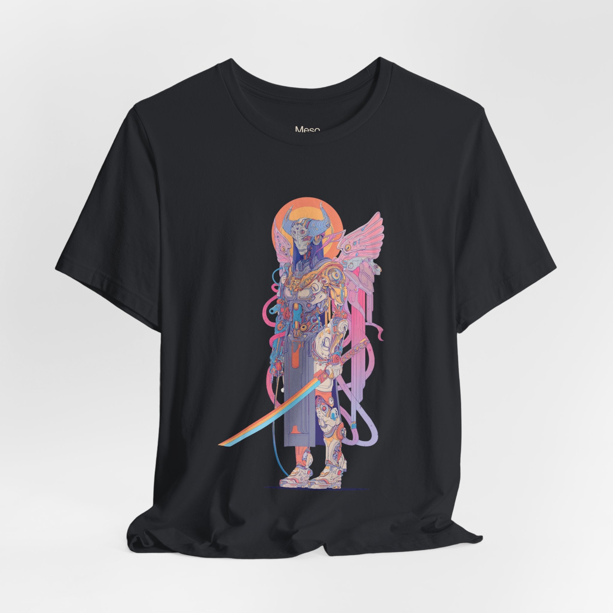 Celestial Warrior with Sword T-Shirt | Angelic Armor Illustration