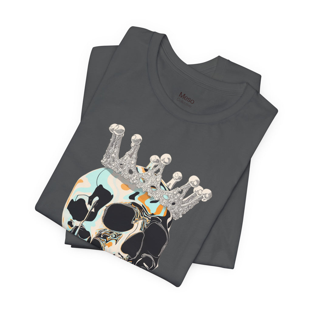 Skull Crown Graphic Tee — Dripping Art Skull T-Shirt