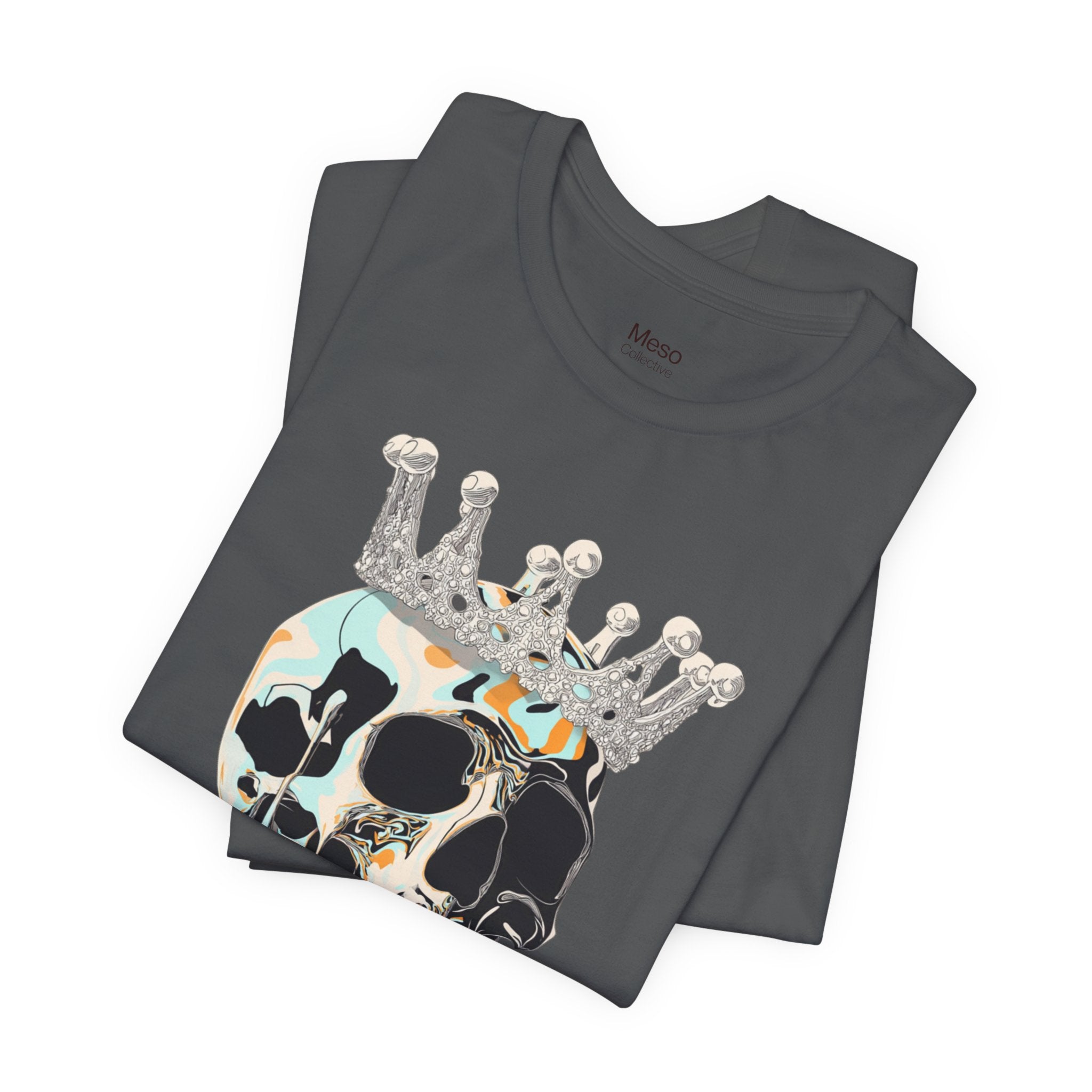 Skull Crown Graphic Tee — Dripping Art Skull T-Shirt