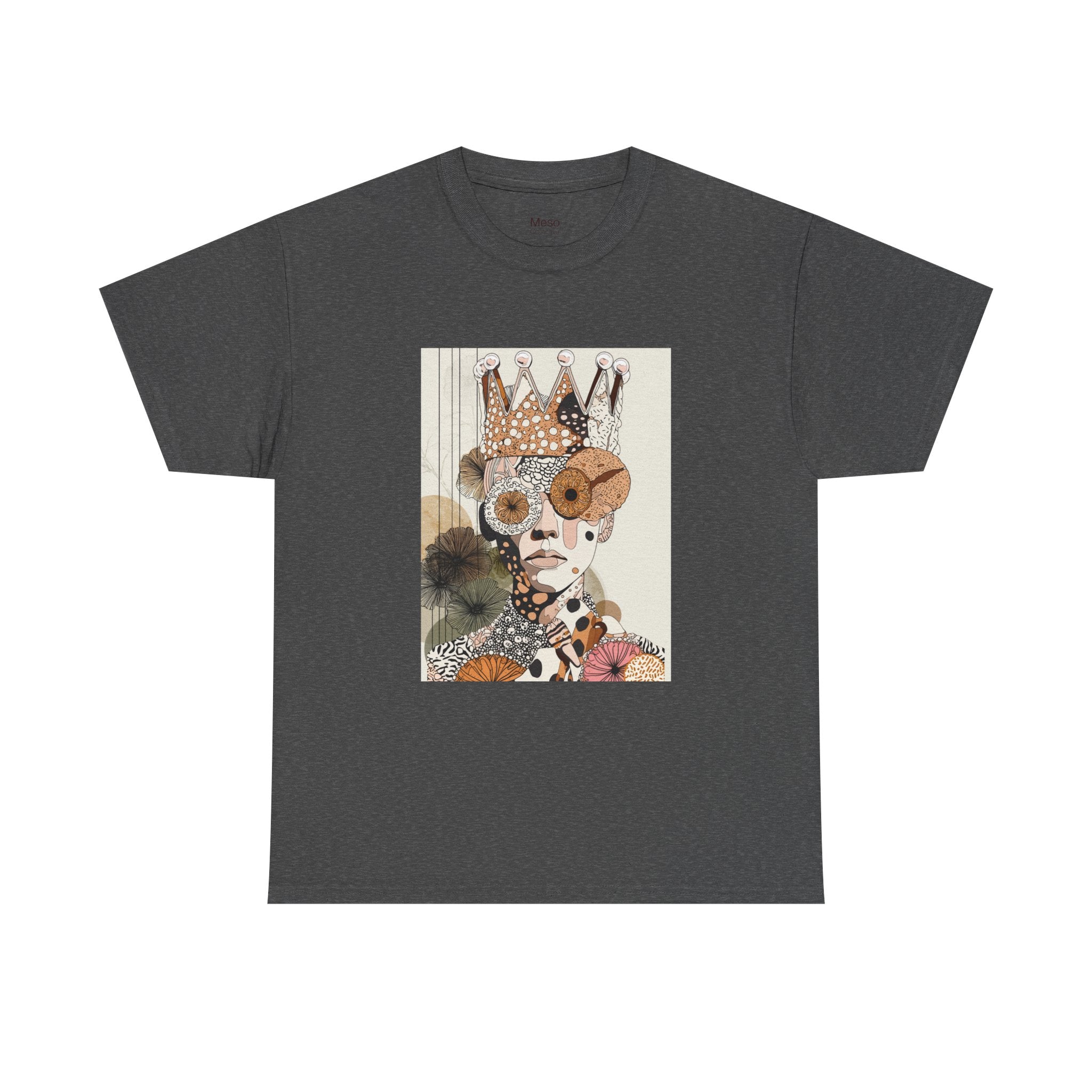 Surreal Crowned Face Art Tee — Abstract Collage Graphic T-Shirt