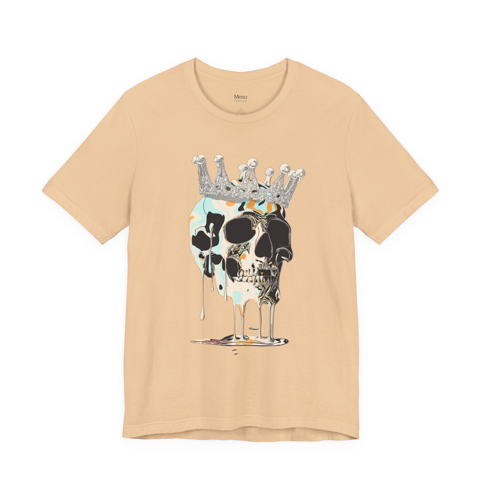 Skull Crown Graphic Tee — Dripping Art Skull T-Shirt