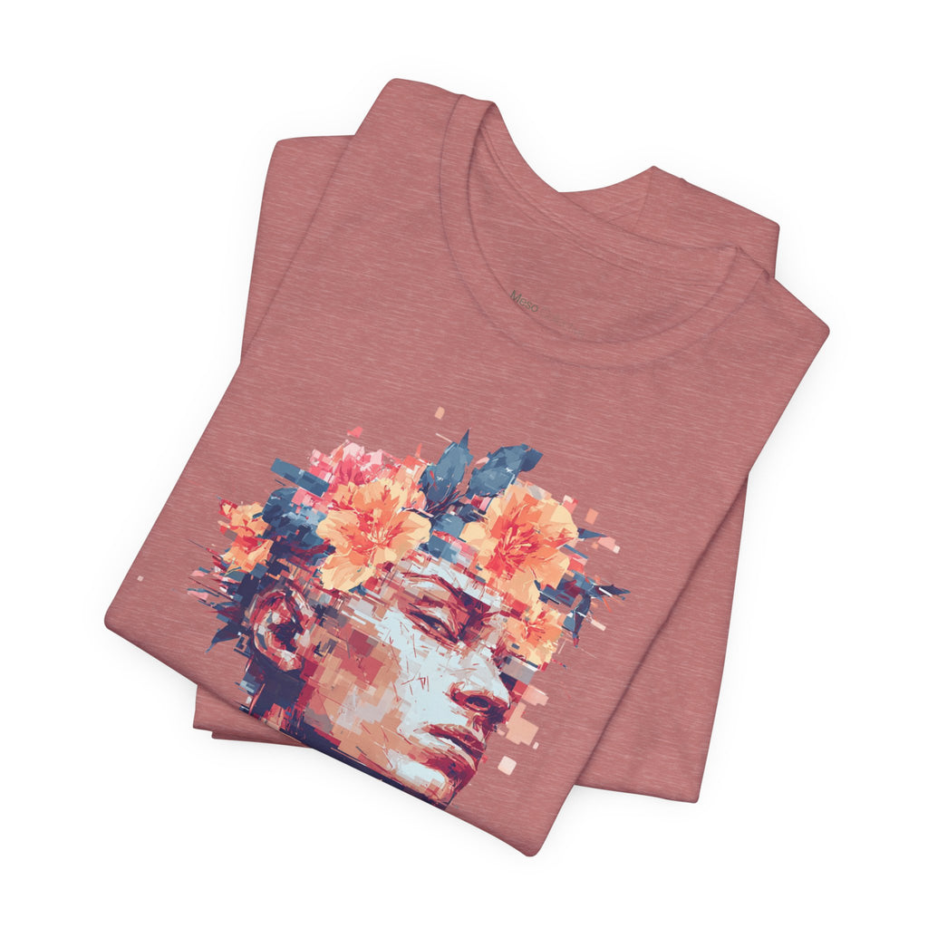 Floral Bust Portrait IDGAF T-Shirt | Artistic Statue Head Tee