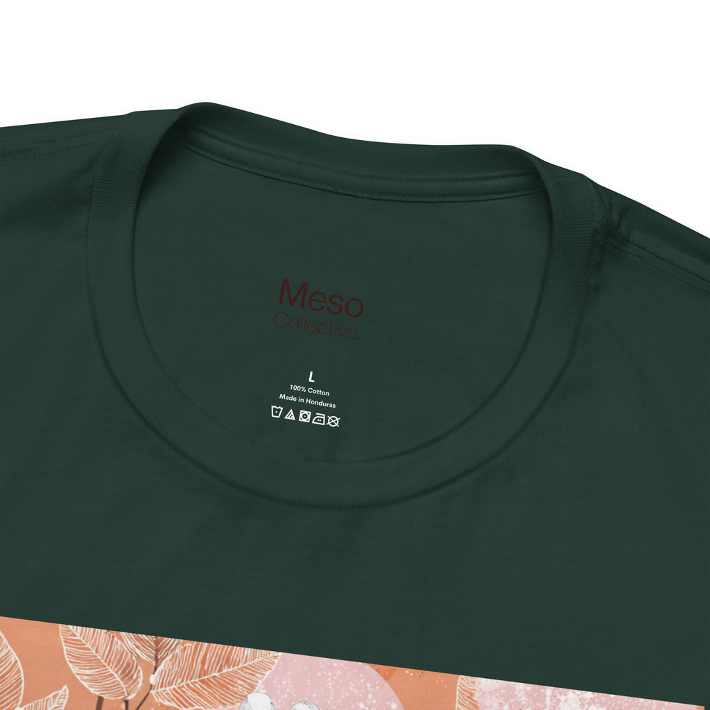 Artistic Coral Portrait Tee — Abstract Floral Woman Graphic T-Shirt