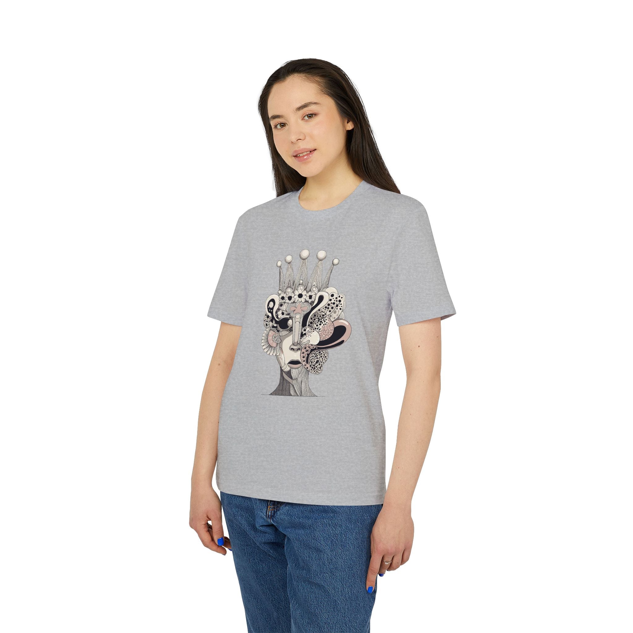 Limited Edition: Artistic Crowned Portrait T-Shirt — Surreal Feminine Collage Tee