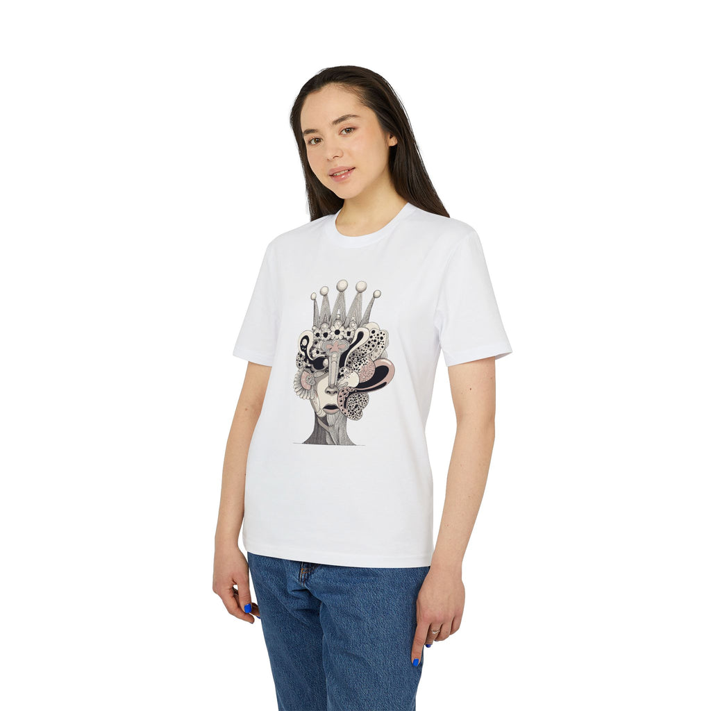 Limited Edition: Artistic Crowned Portrait T-Shirt — Surreal Feminine Collage Tee