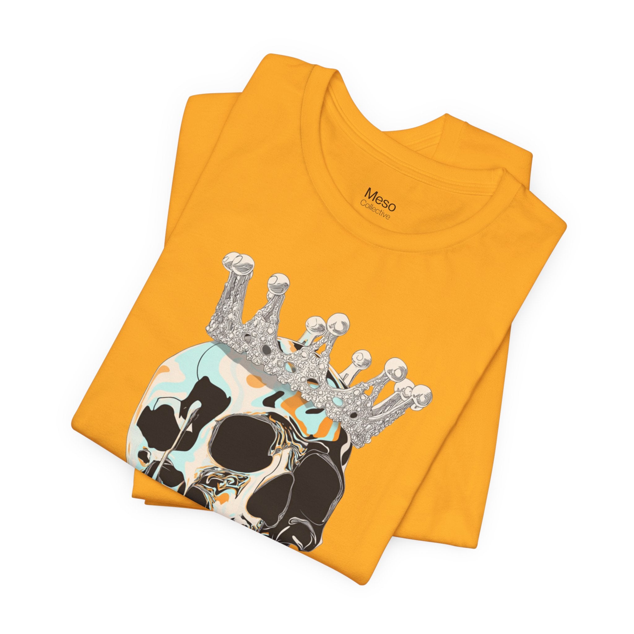 Skull Crown Graphic Tee — Dripping Art Skull T-Shirt